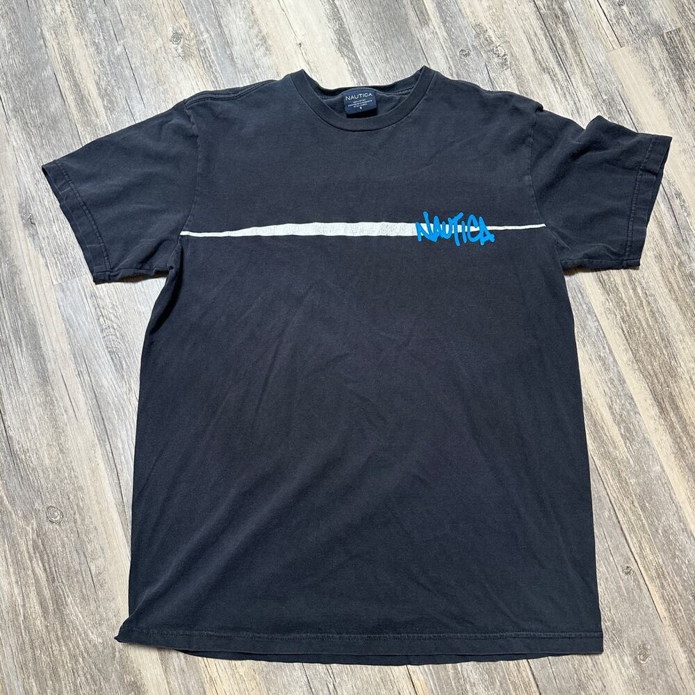 Vintage Nautica Jeans T-Shirt Black Mens Small 90s Y2K